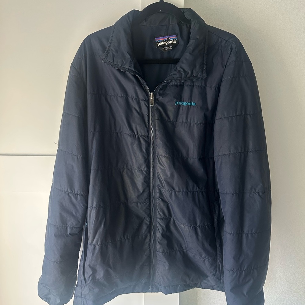 Patagonia Navy Jacket with Multicolor Logo
